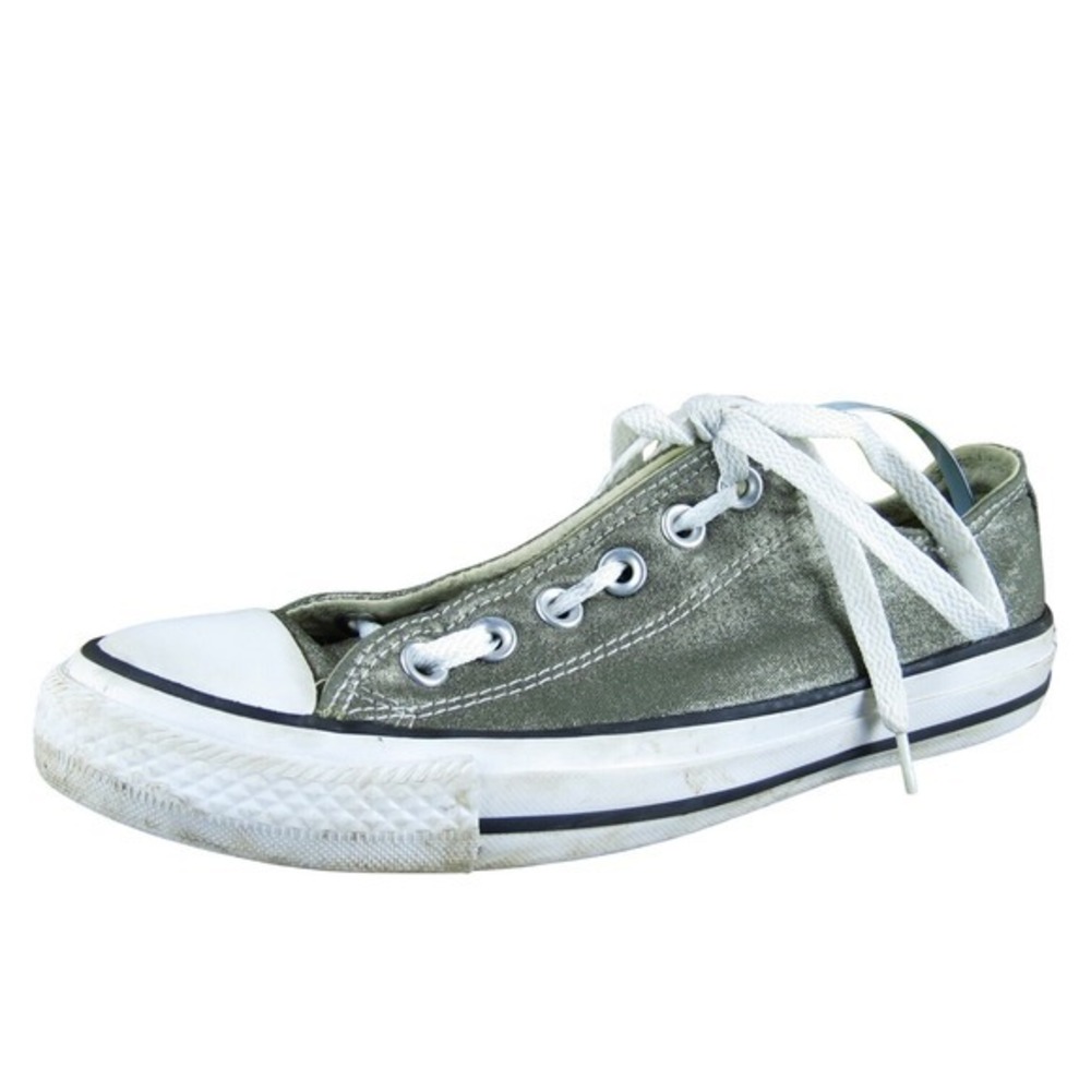 Converse Women All Star Low Top Sneaker Pewter Textile‎ Sz 7.5 Medium  Used 2025
